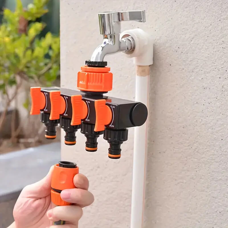 Super Divisor de Jardim 4 em 1 – Transforme 1 torneira em 4