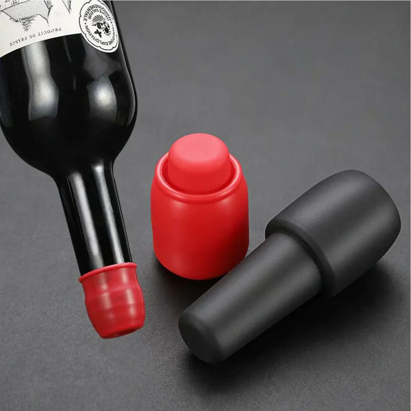 KIT Rolhas Reutilizáveis para Garrafa de Vinho e Espumante
