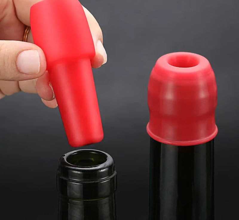 KIT Rolhas Reutilizáveis para Garrafa de Vinho e Espumante