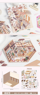 Journamm 2 Sheets Cartoon Miniature Scene Stickers DIY Cut Landscape Stickers 3D Stereoscopic Hut Hand Tent Children's Stickers