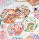 Journamm 2 Sheets Cartoon Miniature Scene Stickers DIY Cut Landscape Stickers 3D Stereoscopic Hut Hand Tent Children's Stickers