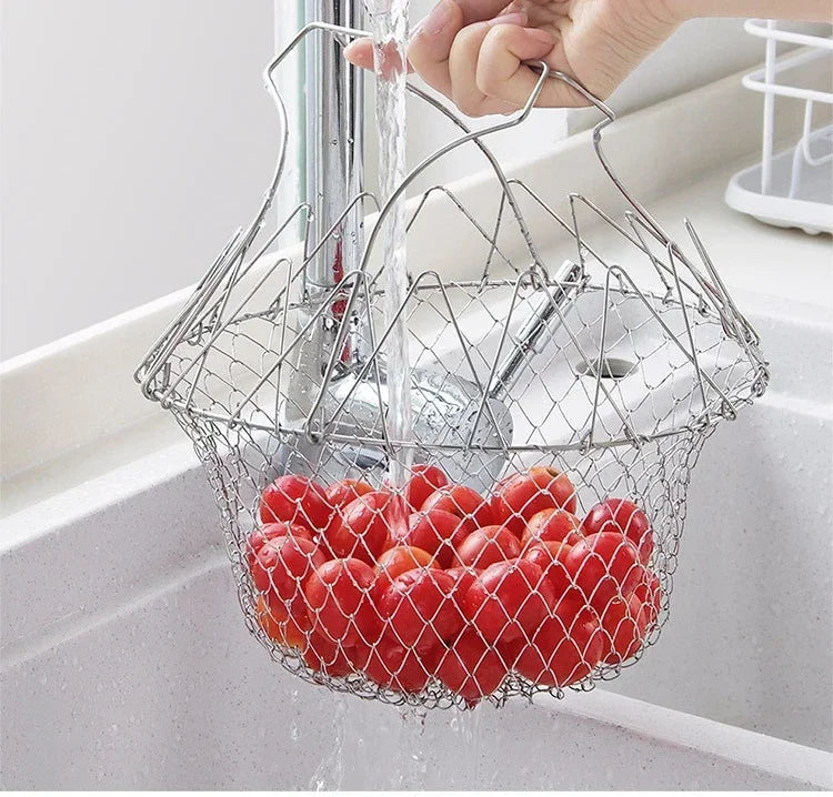 Cesta Multifuncional | Aço Inoxidável™️ + Alça de Silicone BRINDE