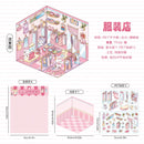 Journamm 2 Sheets Cartoon Miniature Scene Stickers DIY Cut Landscape Stickers 3D Stereoscopic Hut Hand Tent Children's Stickers