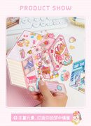 Journamm 2 Sheets Cartoon Miniature Scene Stickers DIY Cut Landscape Stickers 3D Stereoscopic Hut Hand Tent Children's Stickers