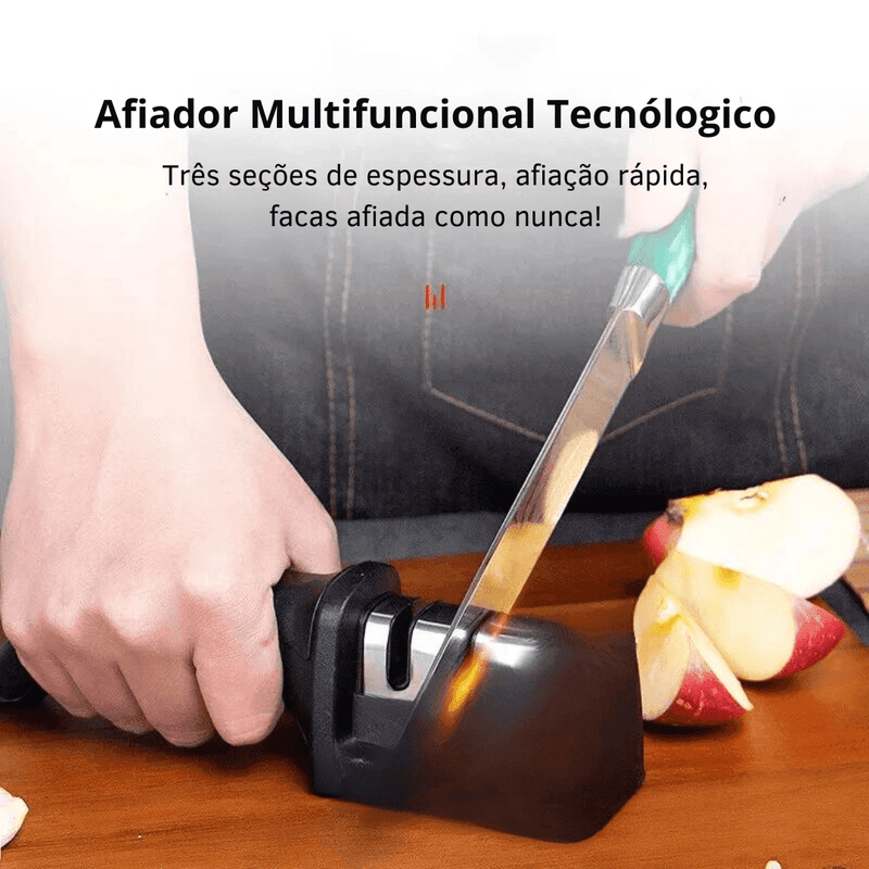 Afiador de Facas  Tecnológico 3 em 1