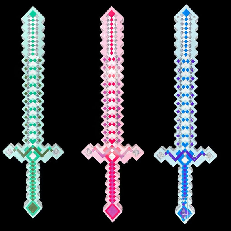 Espadas Pixeladas Minecraft Com Som E Luz Diamante Ninja