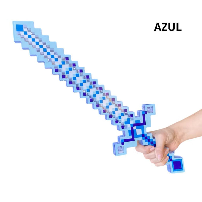 Espadas Pixeladas Minecraft Com Som E Luz Diamante Ninja
