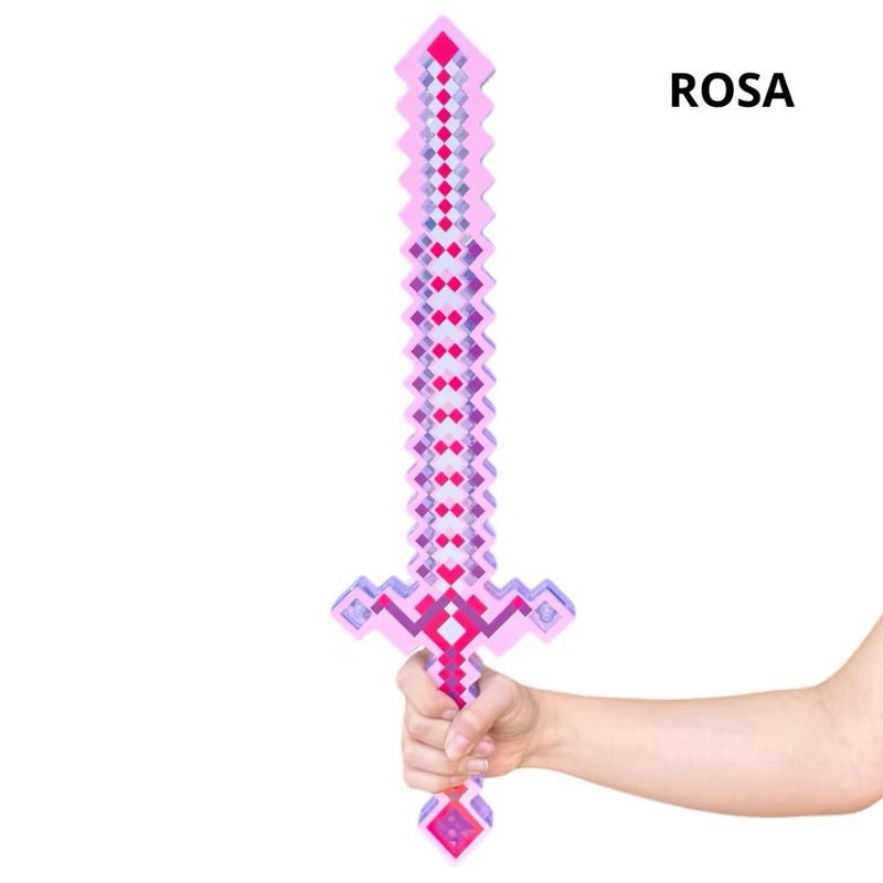 Espadas Pixeladas Minecraft Com Som E Luz Diamante Ninja