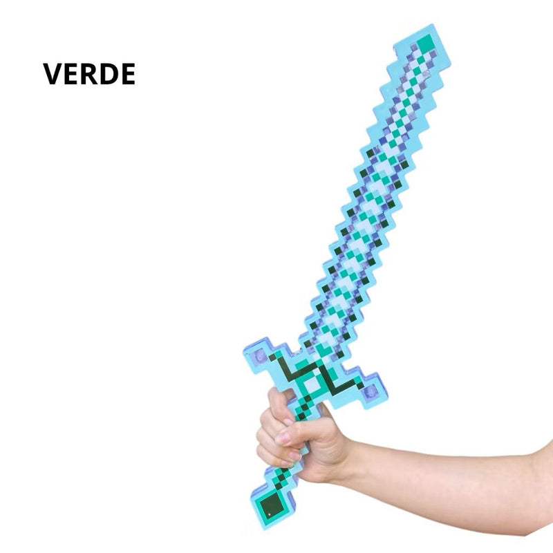 Espadas Pixeladas Minecraft Com Som E Luz Diamante Ninja