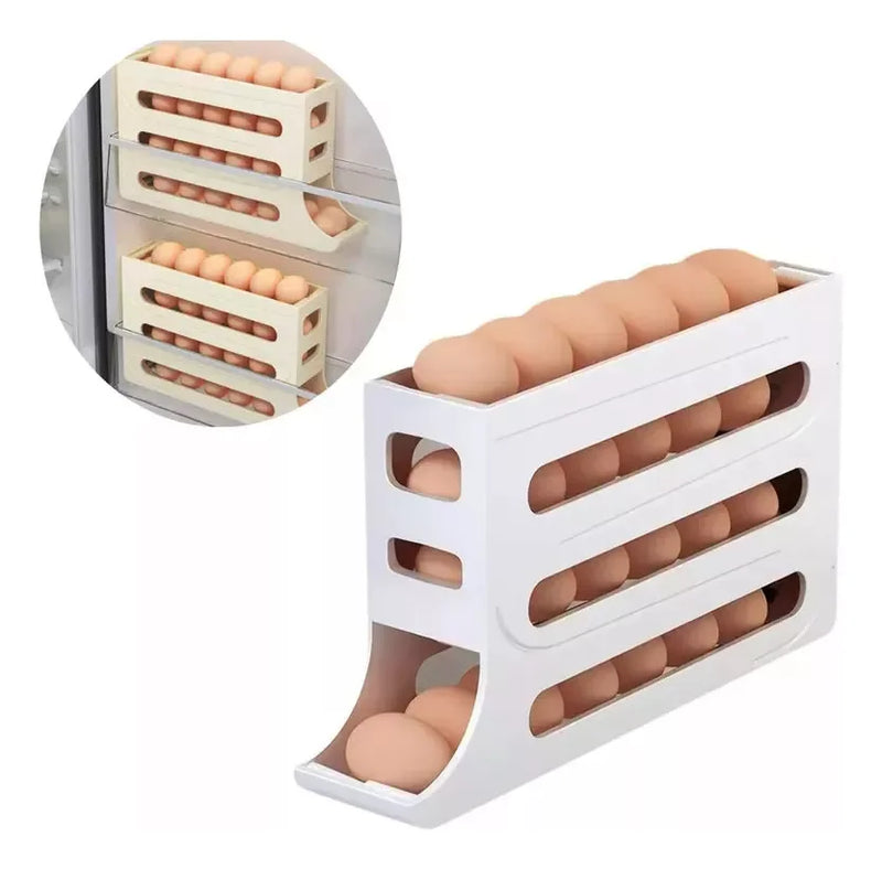 Porta Ovos para Geladeira com Rolamento Automático
