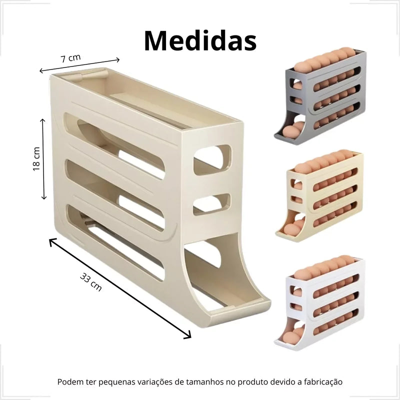 Porta Ovos para Geladeira com Rolamento Automático