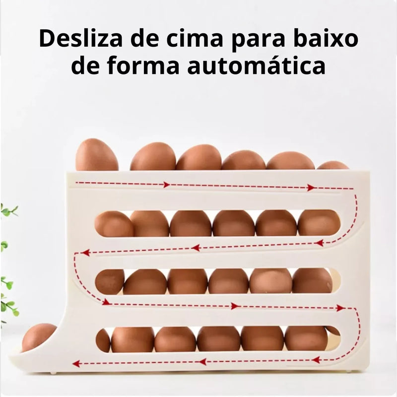 Porta Ovos para Geladeira com Rolamento Automático
